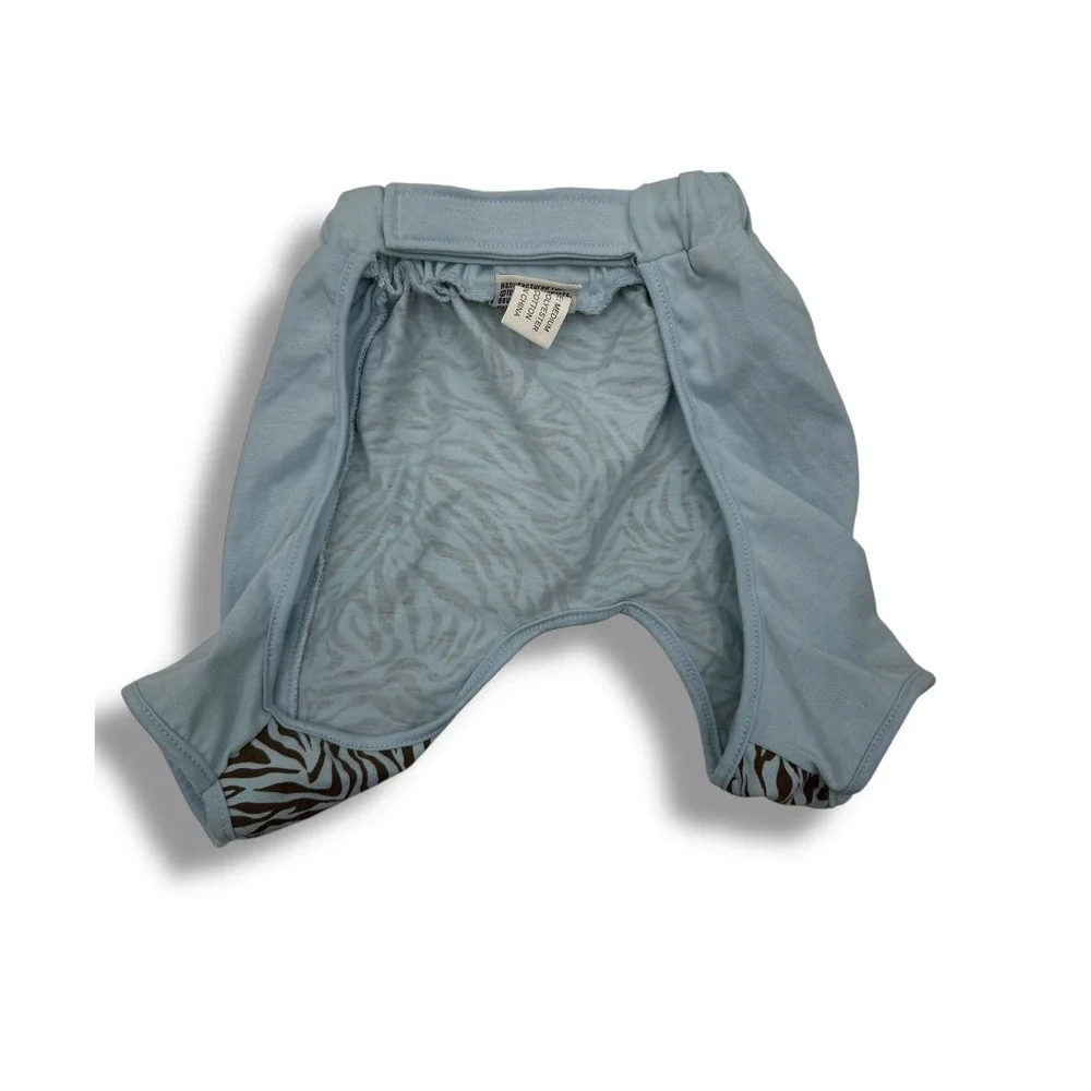 East Side Collection Zebra Dog Shorts Medium‎ Blue Brown Pet Apparel Cute NEW